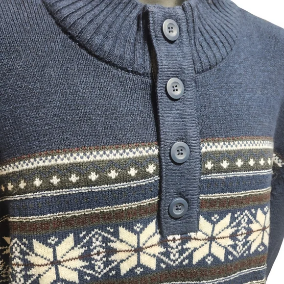 Method Navy Nordic Button-Up Sweater - Picture 7 of 10